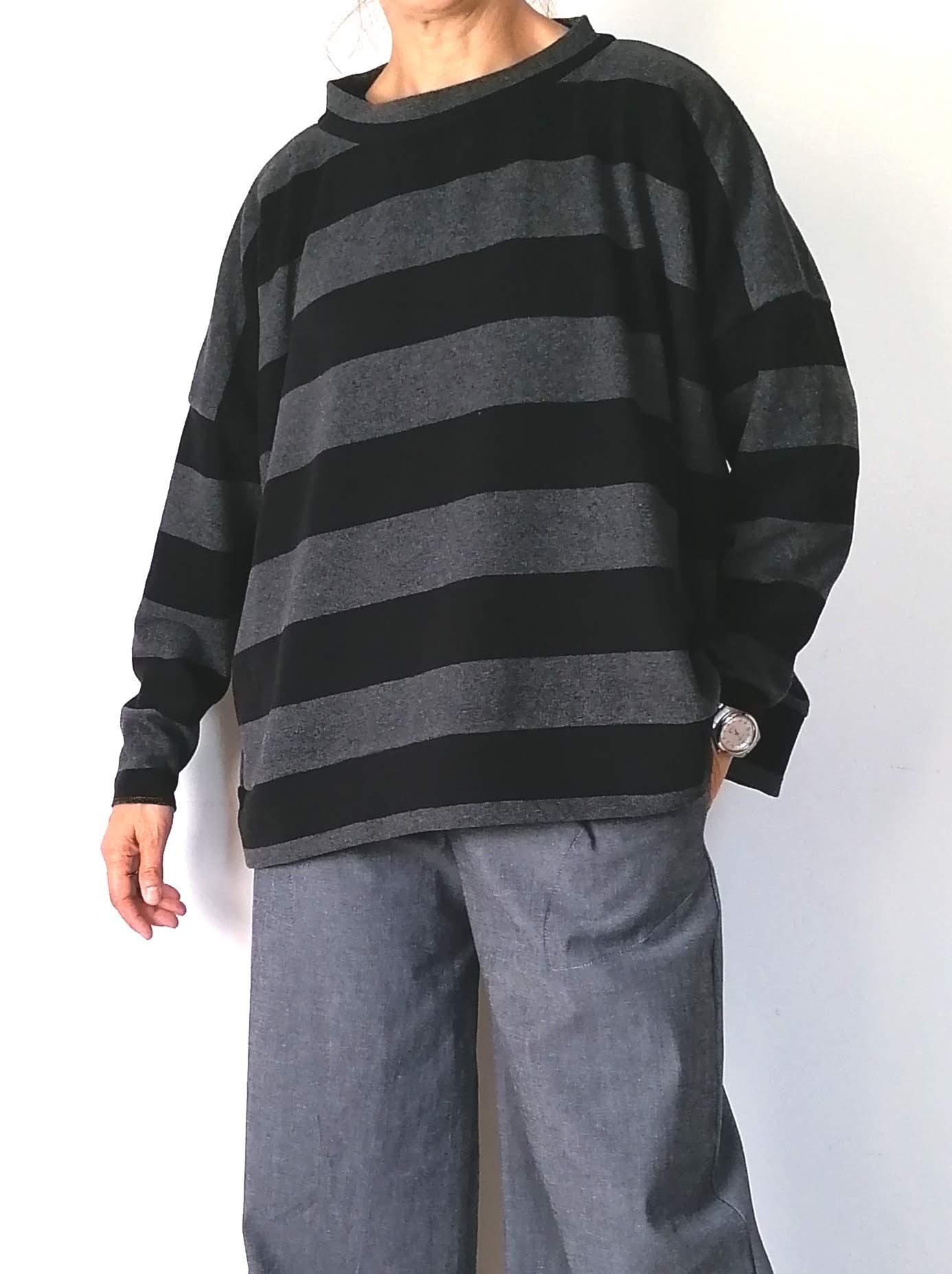 Maglia righe Grigio/Nero #126