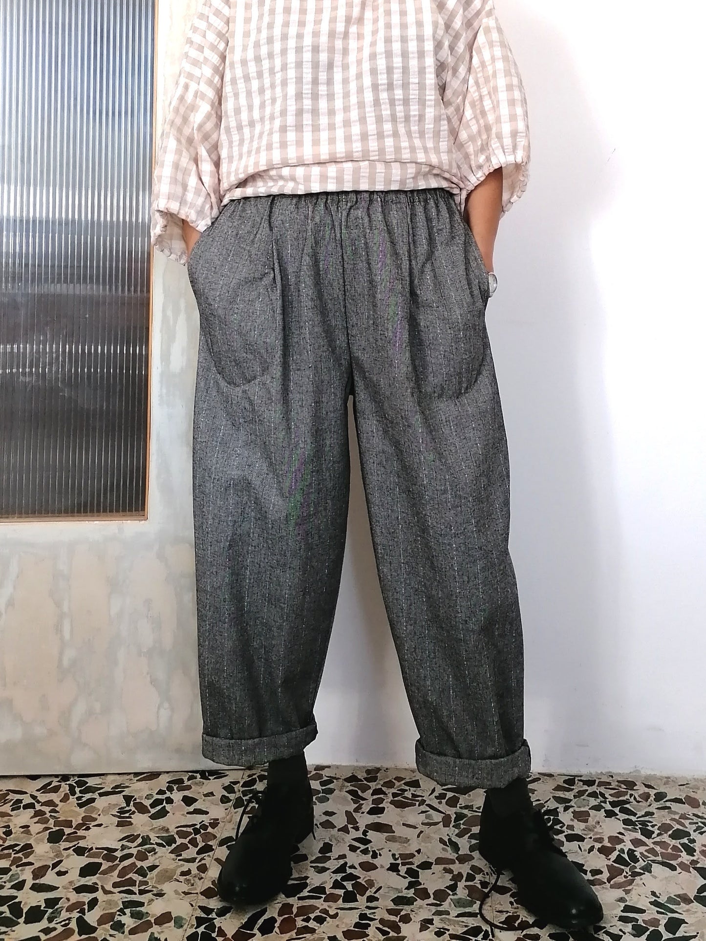 Pantalone cotone gessato Taglia 46/48