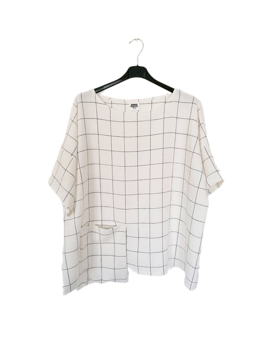 Blusa a quadri lino