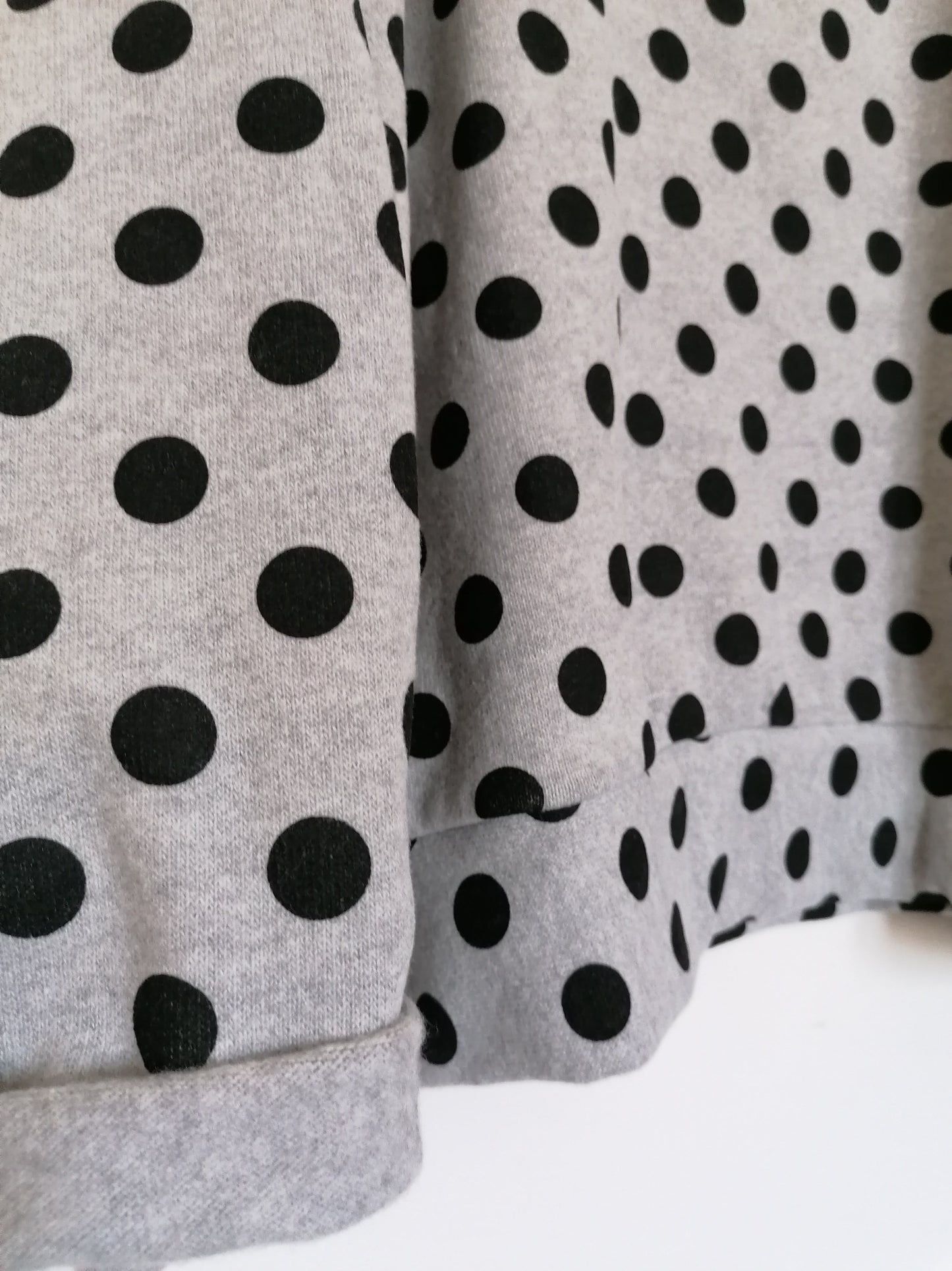 Felpa pois piccoli grigio perla #160