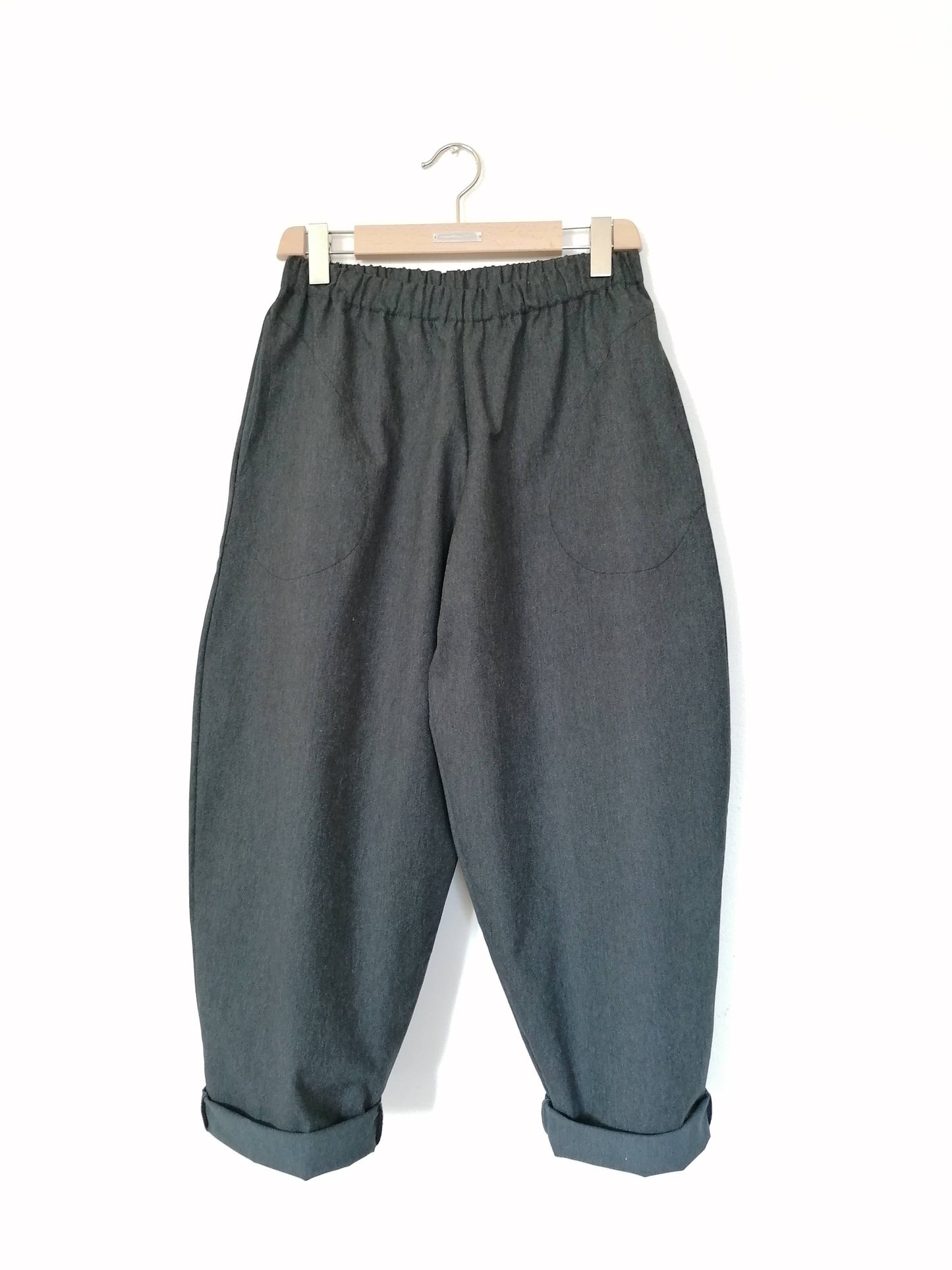 Pantalone carota denim antracite #161