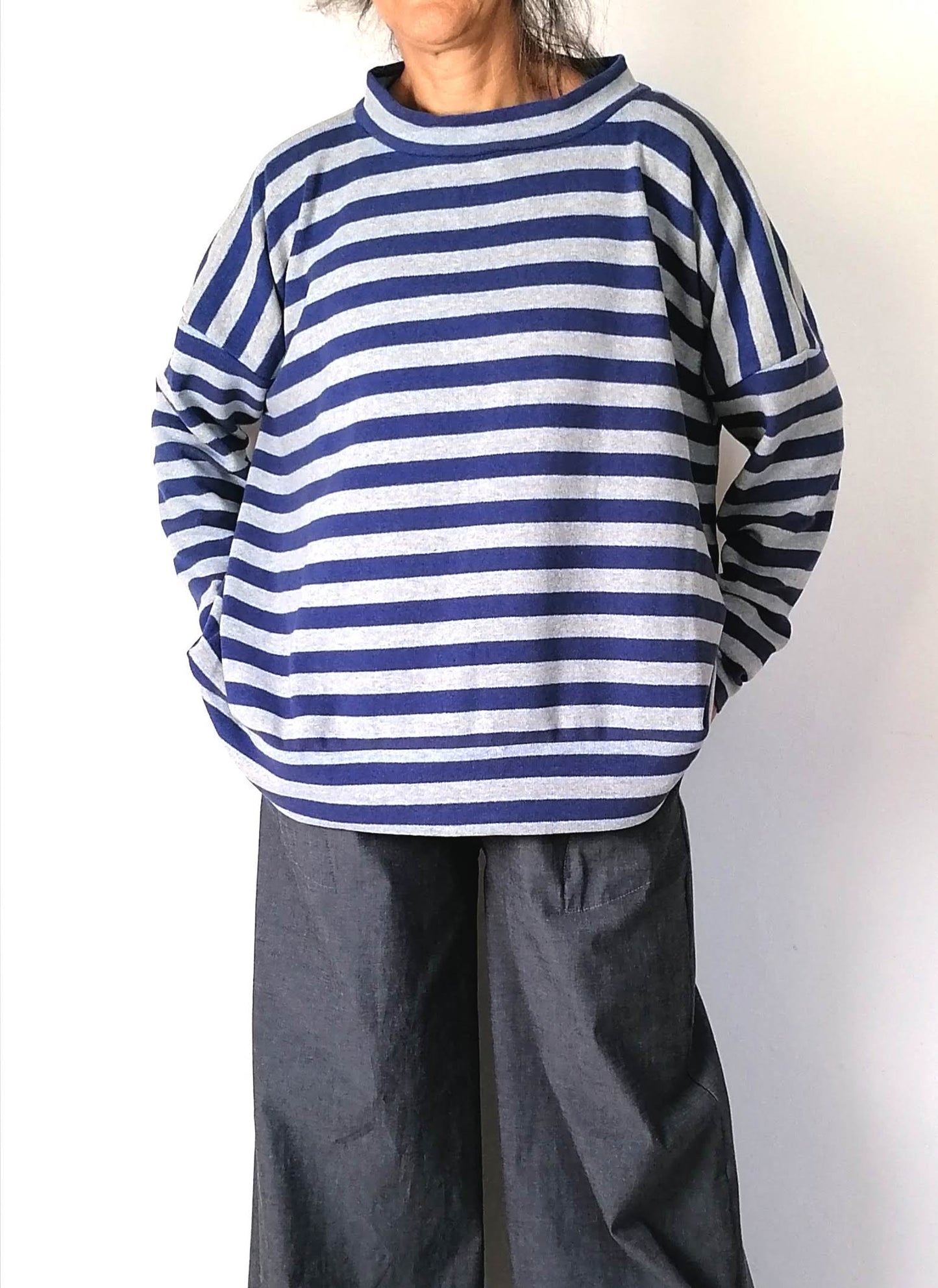 Maglia righe Blu/Grigio #125